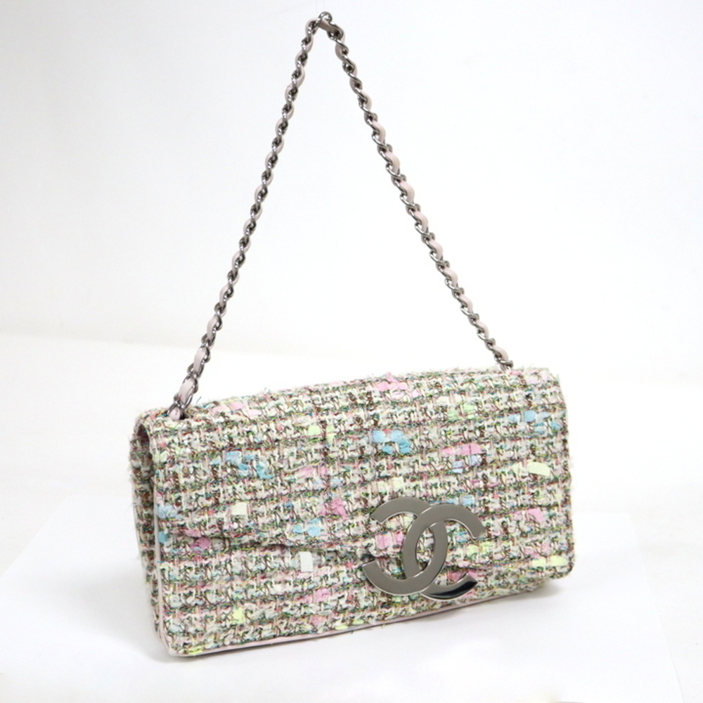 CHANEL chain tweed big coco pink multicolor